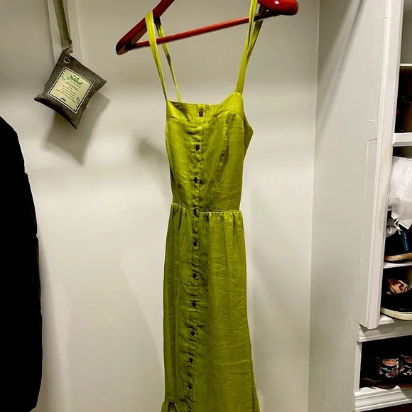 Banana Republic | Dresses | Linen Dress Long Green Banana Republic |  Poshmark